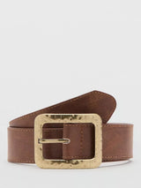 John Lewis Mango Square Hammered Buckle Belt, Brown- Buy online at McGrocer