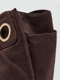 Mango cotton tote bag in chocolate colour, British product