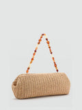 Mango beaded strap clutch bag in beige, imported from the UK