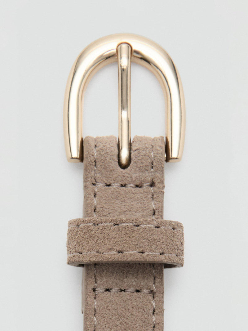 Mango taupe suede belt regular width - British product