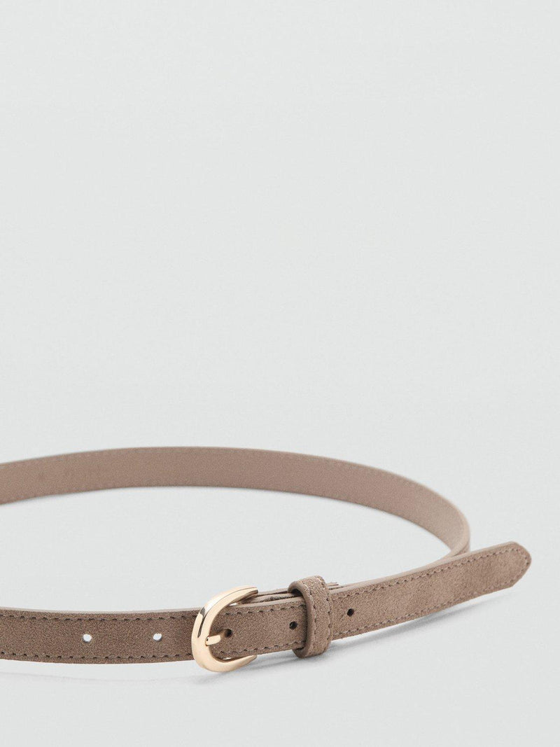 Mango taupe suede belt regular width - British product