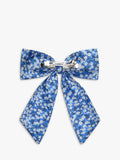Trotters bow hair clip Blue/Multi floral, imported from the UK