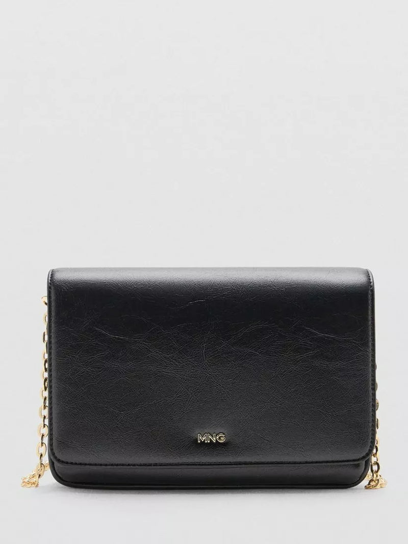 Mango mini crossbody bag with chain strap black - British product
