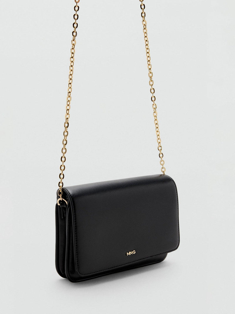 Mango mini crossbody bag with chain strap black - British product