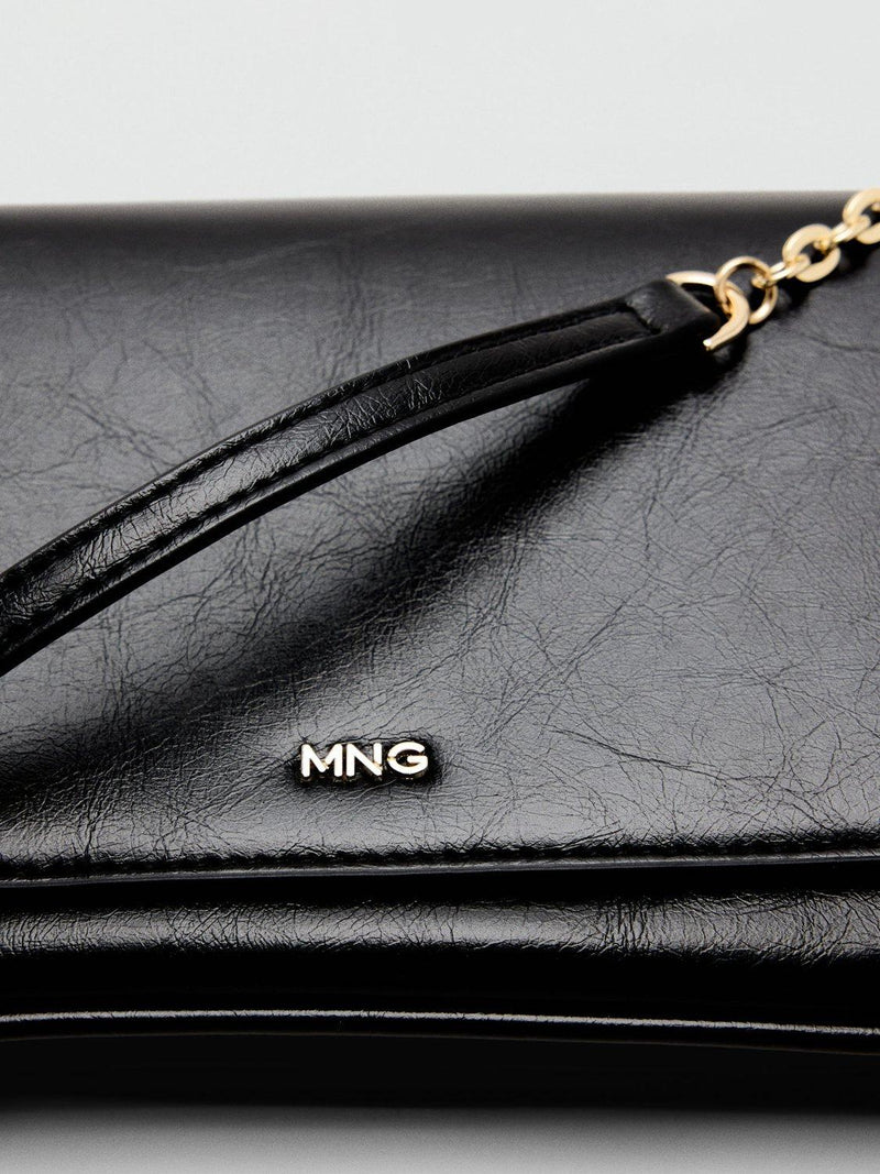 Mango mini crossbody bag with chain strap black - British product