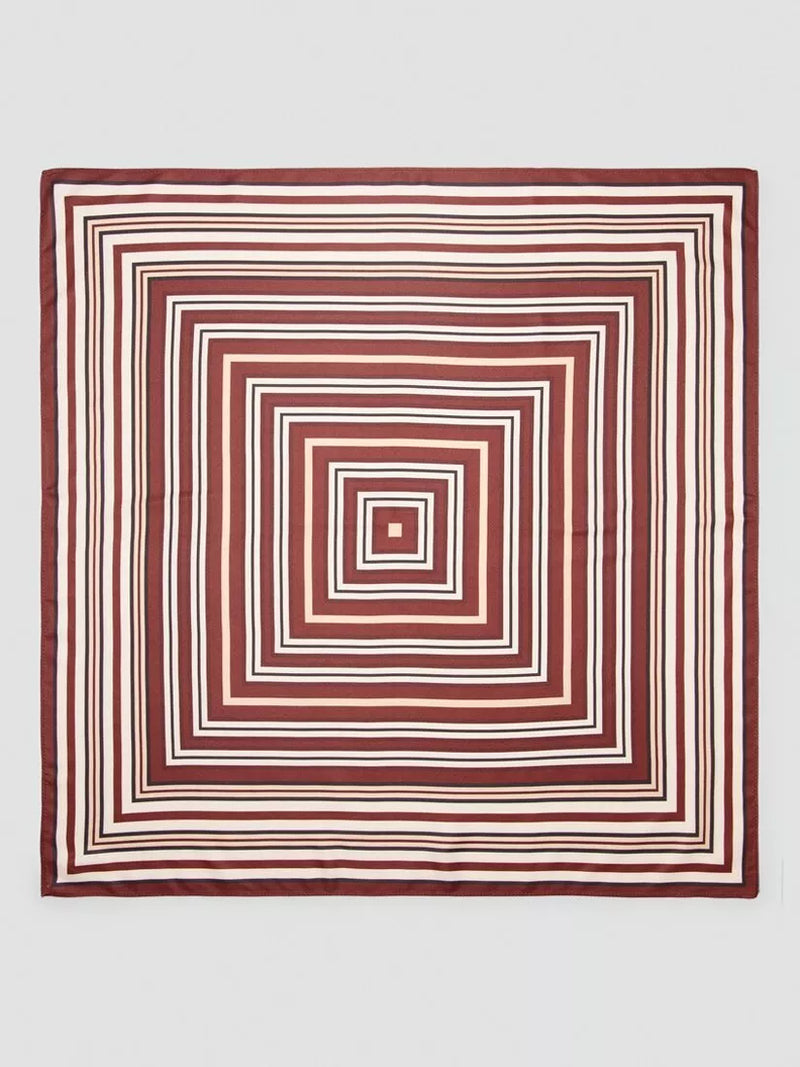Mango geometric square scarf terracotta 70x70cm, imported from the UK