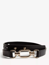 John Lewis Hobbs Cecelia Leather Belt, Black, 15mm Width 83cm Length- Buy online at McGrocer