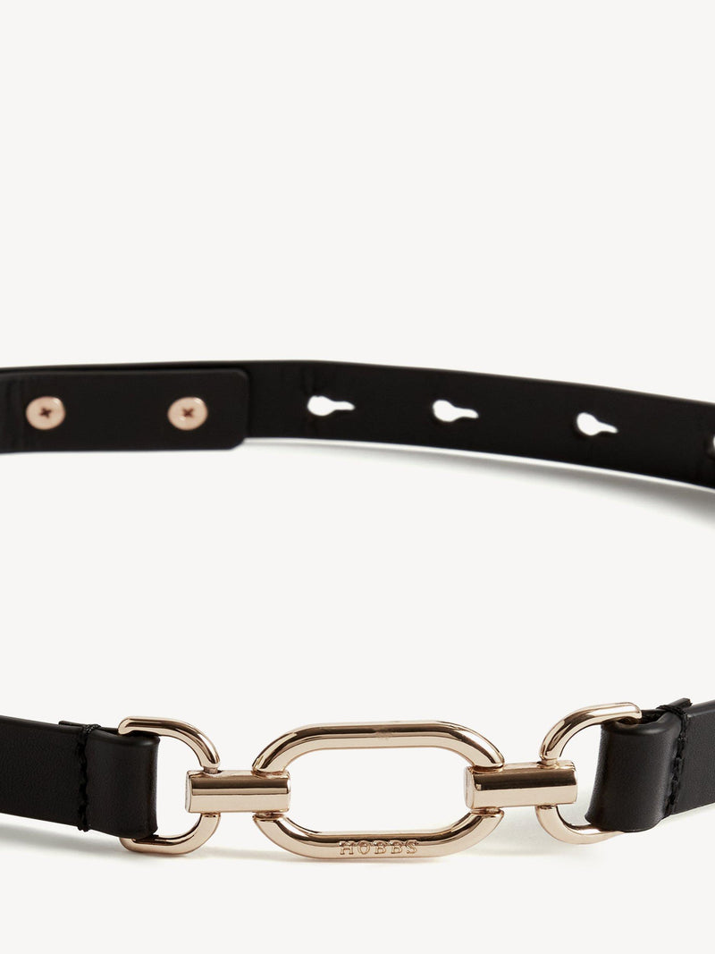 Hobbs Cecelia black leather belt, imported from the UK