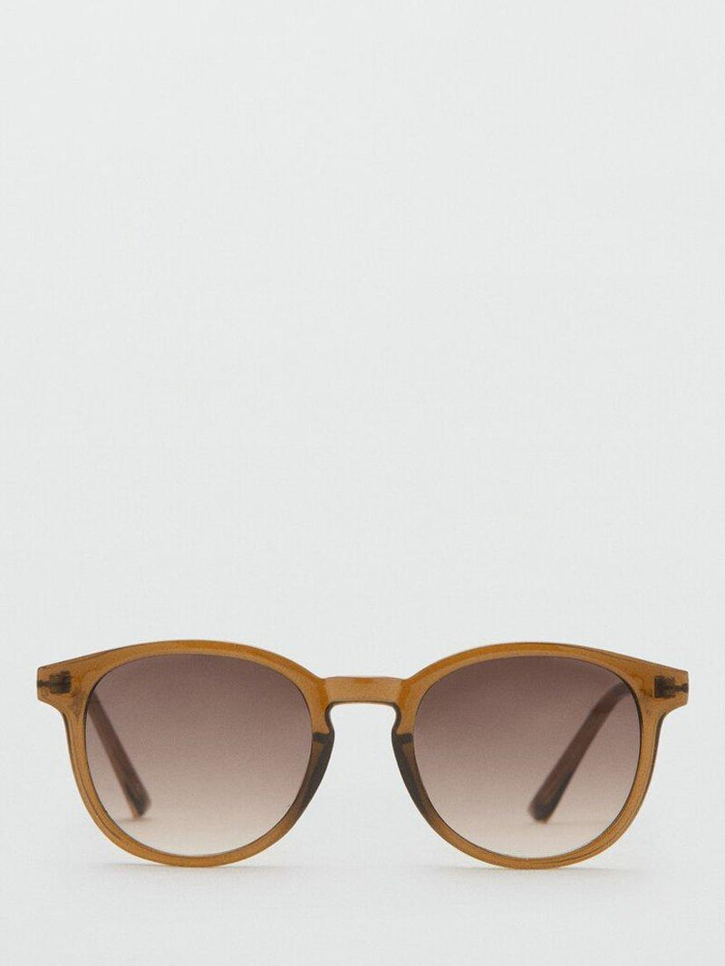 Mango slim round sunglasses with brown frame, UK version
