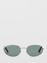 John Lewis Mango Metallic Frame Oval Sunglasses Gold- Buy online at McGrocer