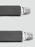 Mango grey braces with leather trim, UK version