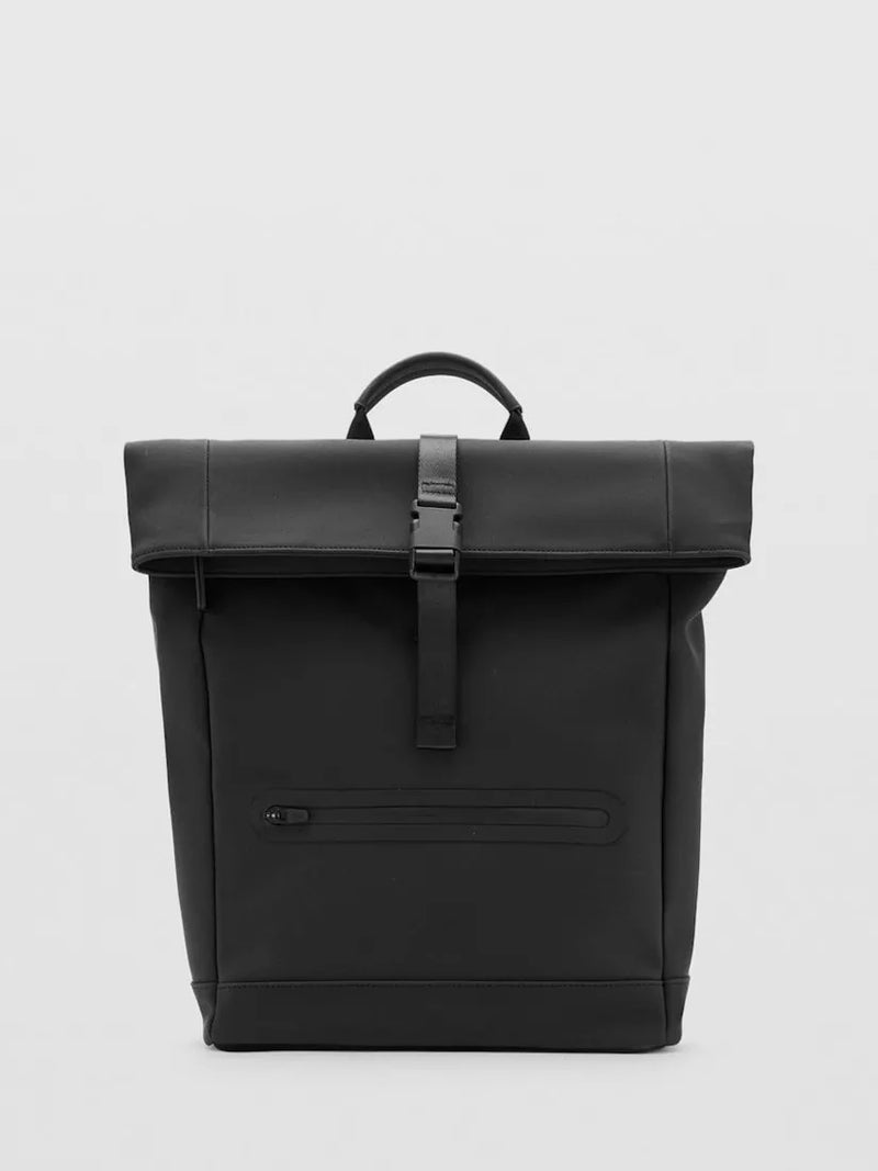 Mango roll-top backpack black (British brand)