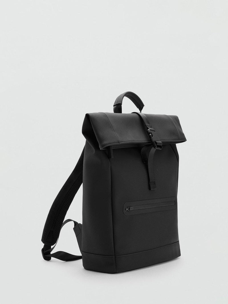 Mango roll-top backpack black (British brand)
