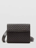 Mango woven crossbody bag brown compact, imported from the UK