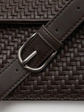 Mango woven crossbody bag brown compact, imported from the UK