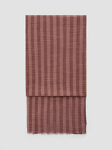 John Lewis Mango Striped Cotton Blend Scarf Terracotta- Buy online at McGrocer