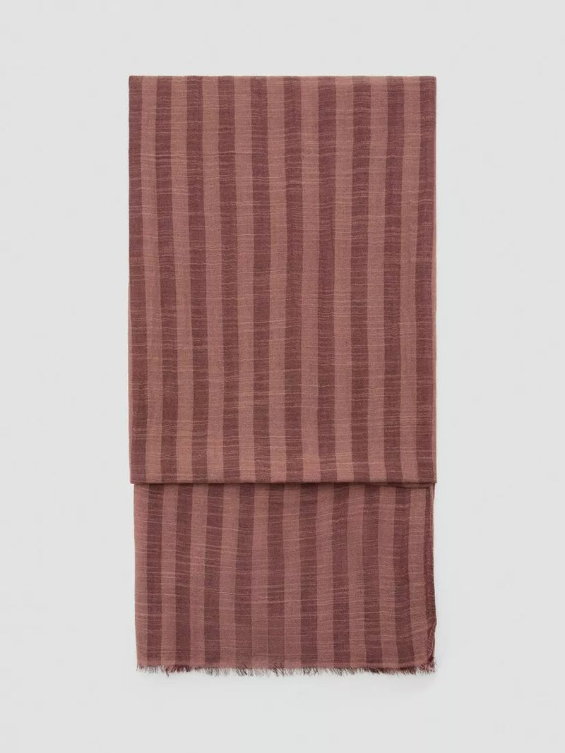 Mango striped cotton blend scarf terracotta - British product