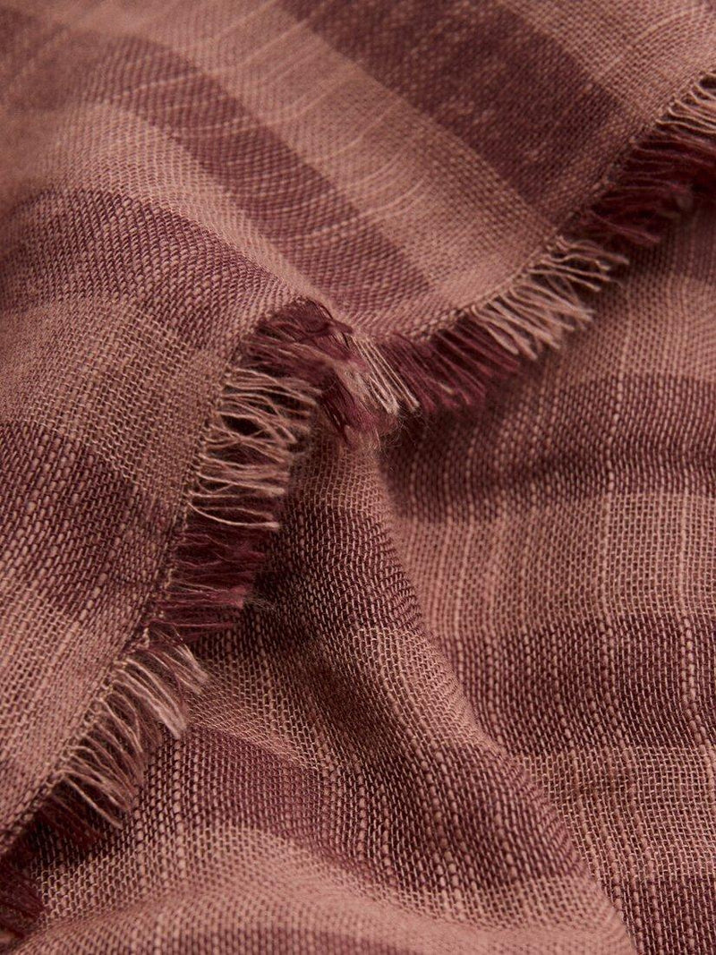 Mango striped cotton blend scarf terracotta - British product