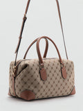 Mango jacquard logo bowling bag brown (British brand)