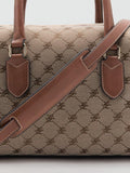 Mango jacquard logo bowling bag brown (British brand)