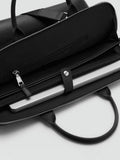 Mango leather tote bag in black with zip closure - British product