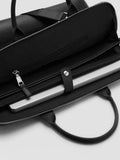 Mango leather tote bag in black with zip closure - British product