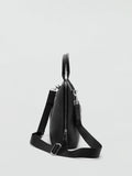 Mango leather tote bag in black with zip closure - British product