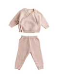 Oat & Marl baby knit set in delicately pink - British product