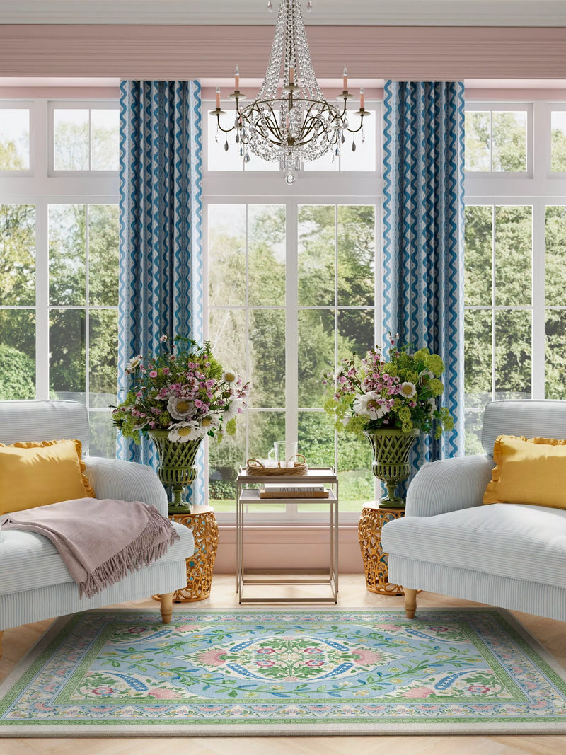 Ruggable Mrs Alice Skye rug Blue Multi 60x90cm (British brand)
