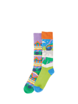 John Lewis Frugi Kids' Brilliant Boot Socks Pack of 2 Blue Multi- Buy online at McGrocer
