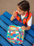 Frugi lunch bag Fun Frenzy rainbow print (British brand)