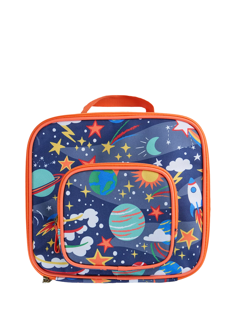 Frugi kids lunch bag Explore The Stars with foil lining - British product