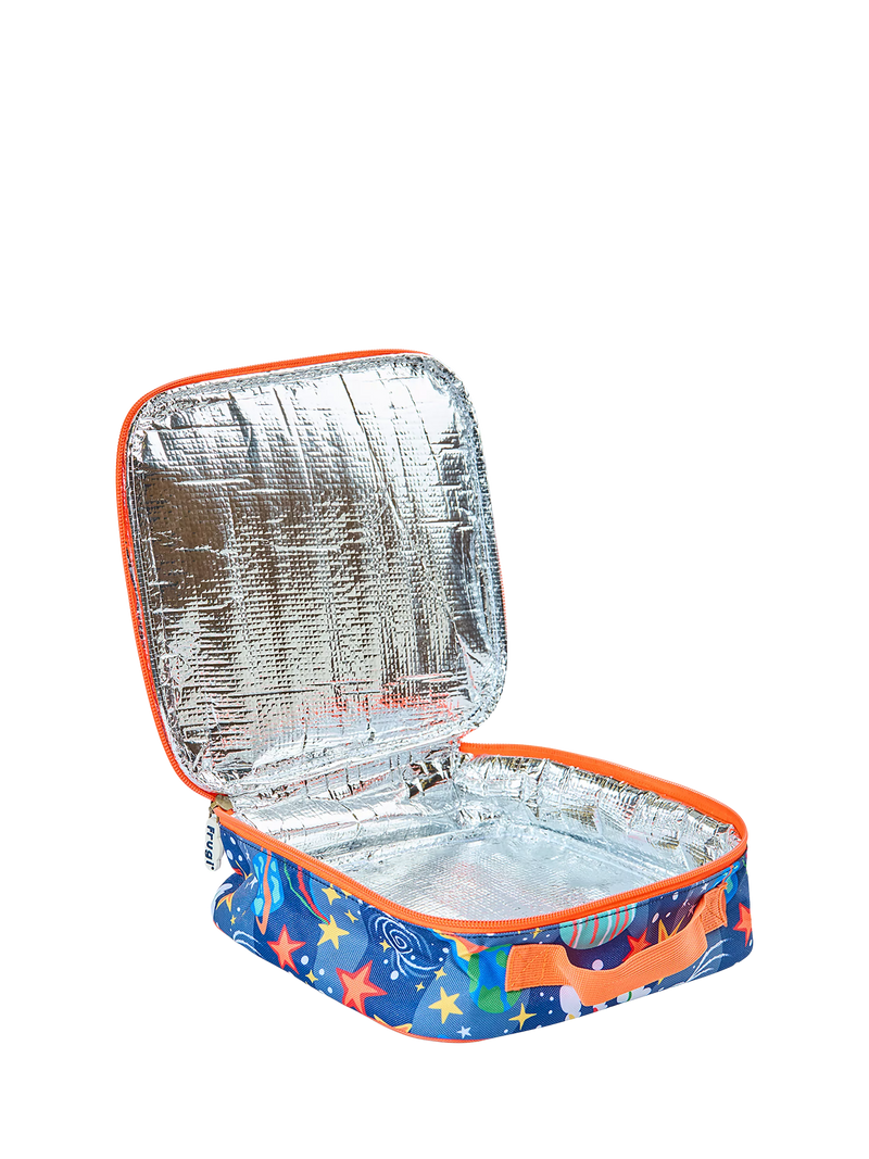 Frugi kids lunch bag Explore The Stars with foil lining - British product