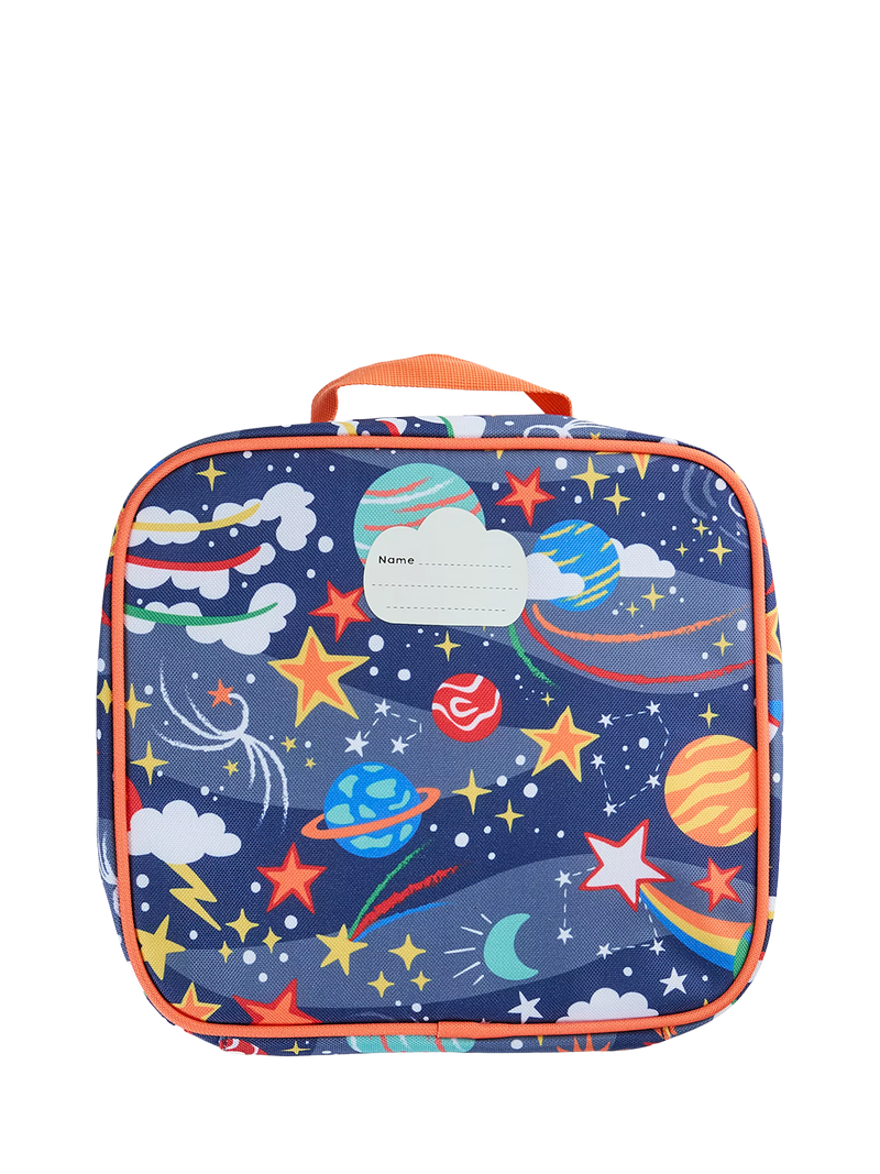 Frugi kids lunch bag Explore The Stars with foil lining - British product