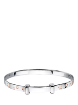 John Lewis Little Star Kids' Jessica Rose-Gold Star Bangle, Silver- Buy online at McGrocer