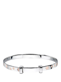 Little Star sterling silver bangle with rose-gold star design - British product