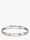 Little Star sterling silver bangle with rose-gold star design - British product