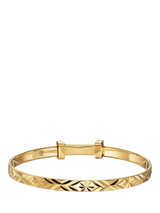 John Lewis Little Star Inaya Diamond-Cut Baby Bangle Gold 5cm- Buy online at McGrocer