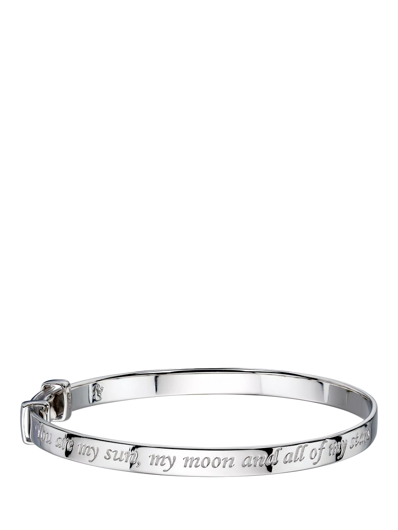 Little Star silver kids' bangle sun and moon - British product