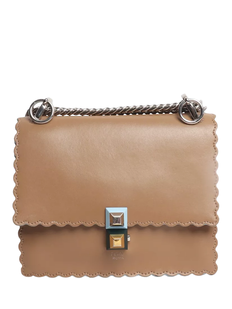 Pre-loved Fendi Kan I leather crossbody bag in brown - British product