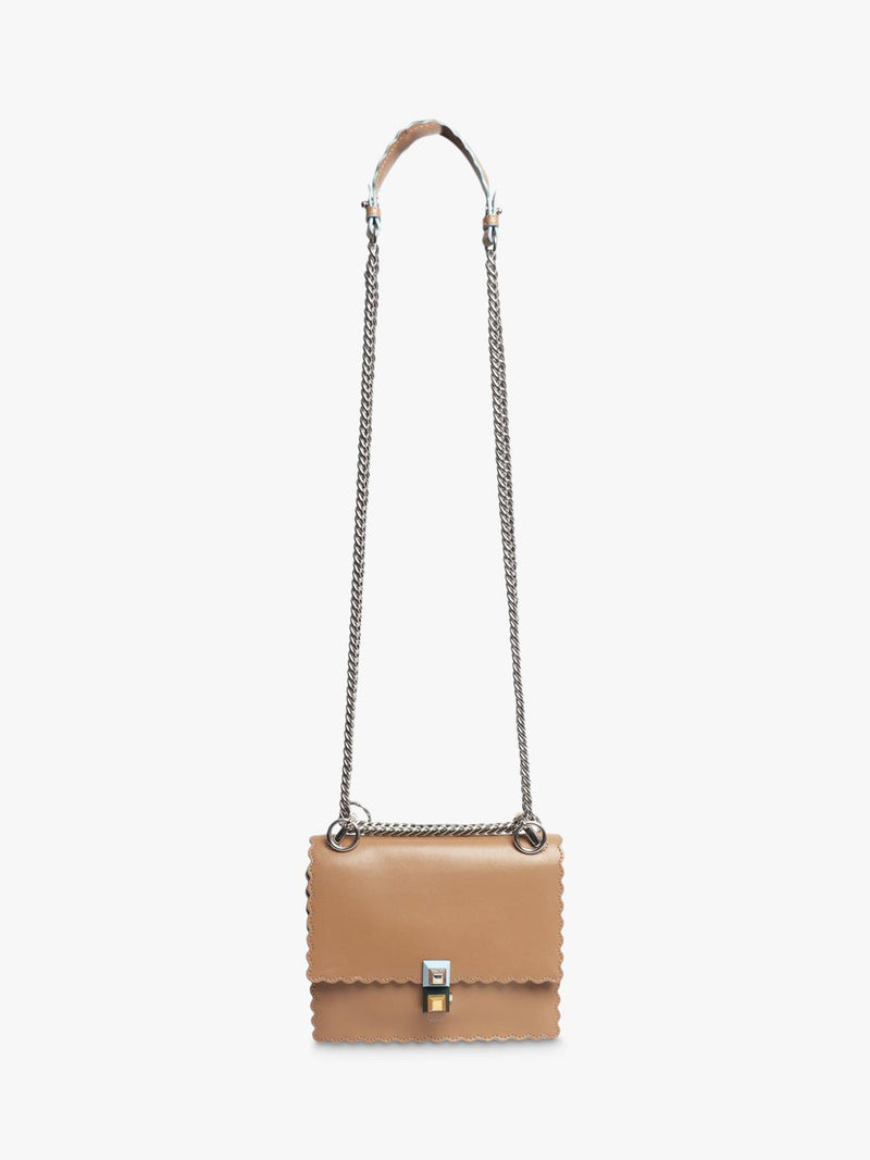 Pre-loved Fendi Kan I leather crossbody bag in brown - British product