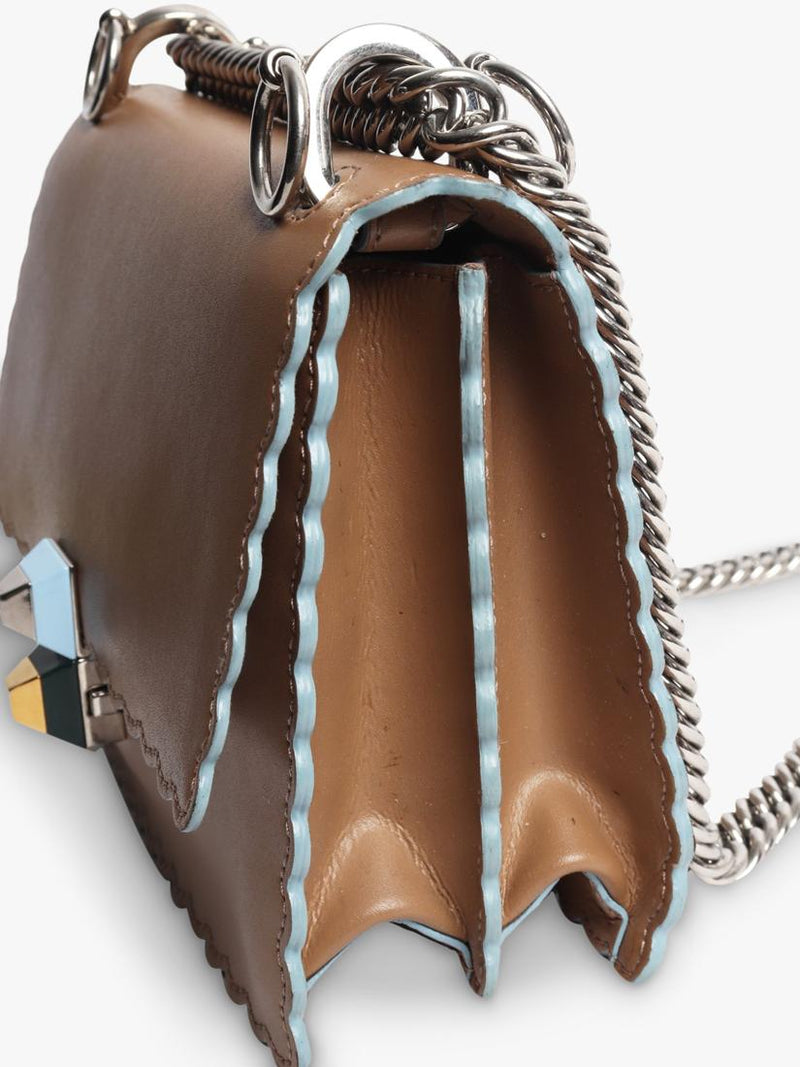 Pre-loved Fendi Kan I leather crossbody bag in brown - British product