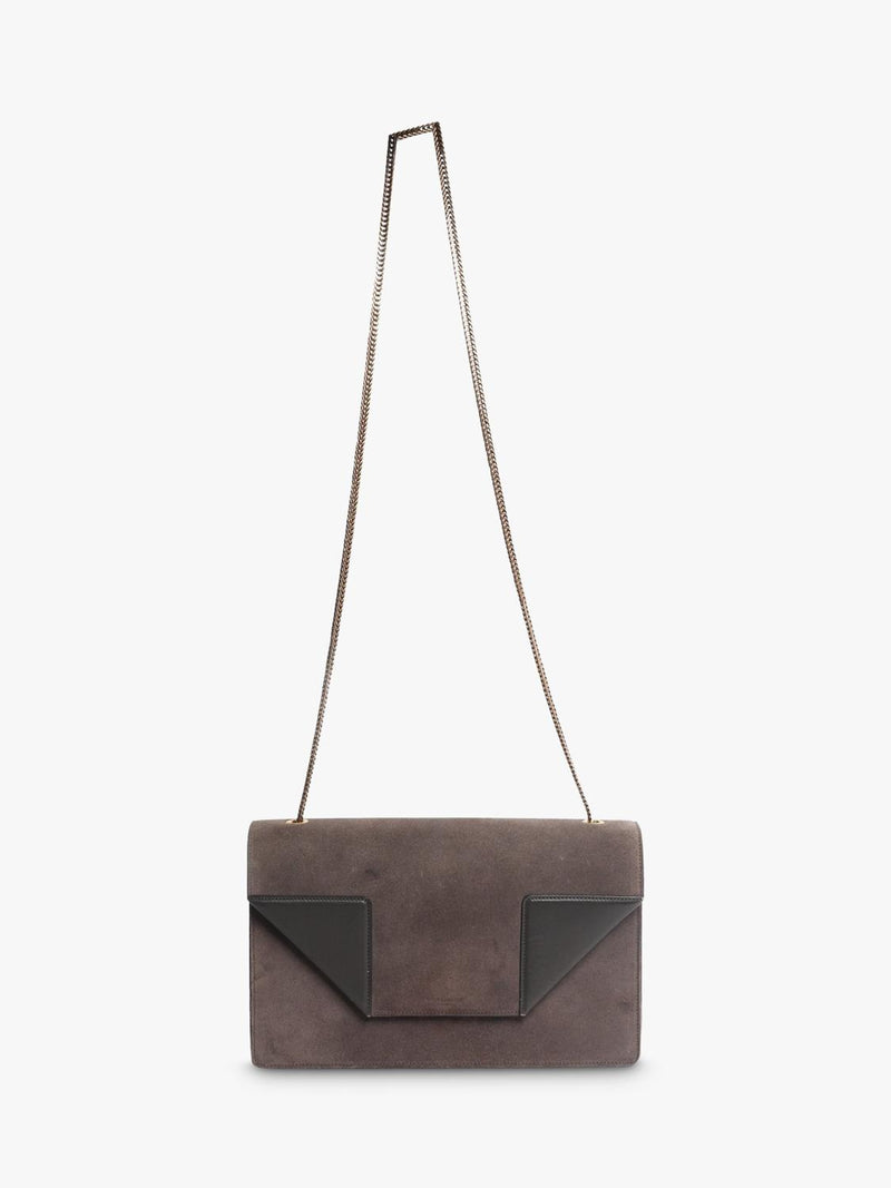 SAINT LAURENT Betty suede chain bag brown 27.5cm - British product