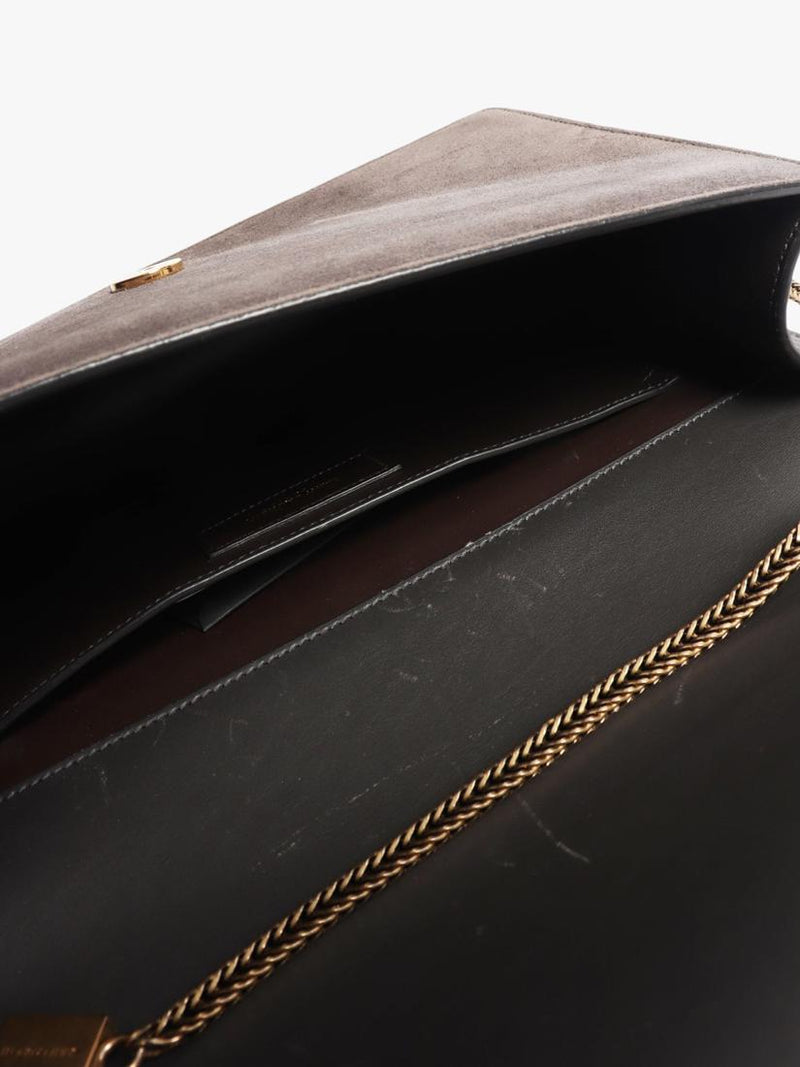 SAINT LAURENT Betty suede chain bag brown 27.5cm - British product