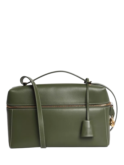 John Lewis Loro Piana Extra Crossbody Leather Bag, Green- Buy online at McGrocer