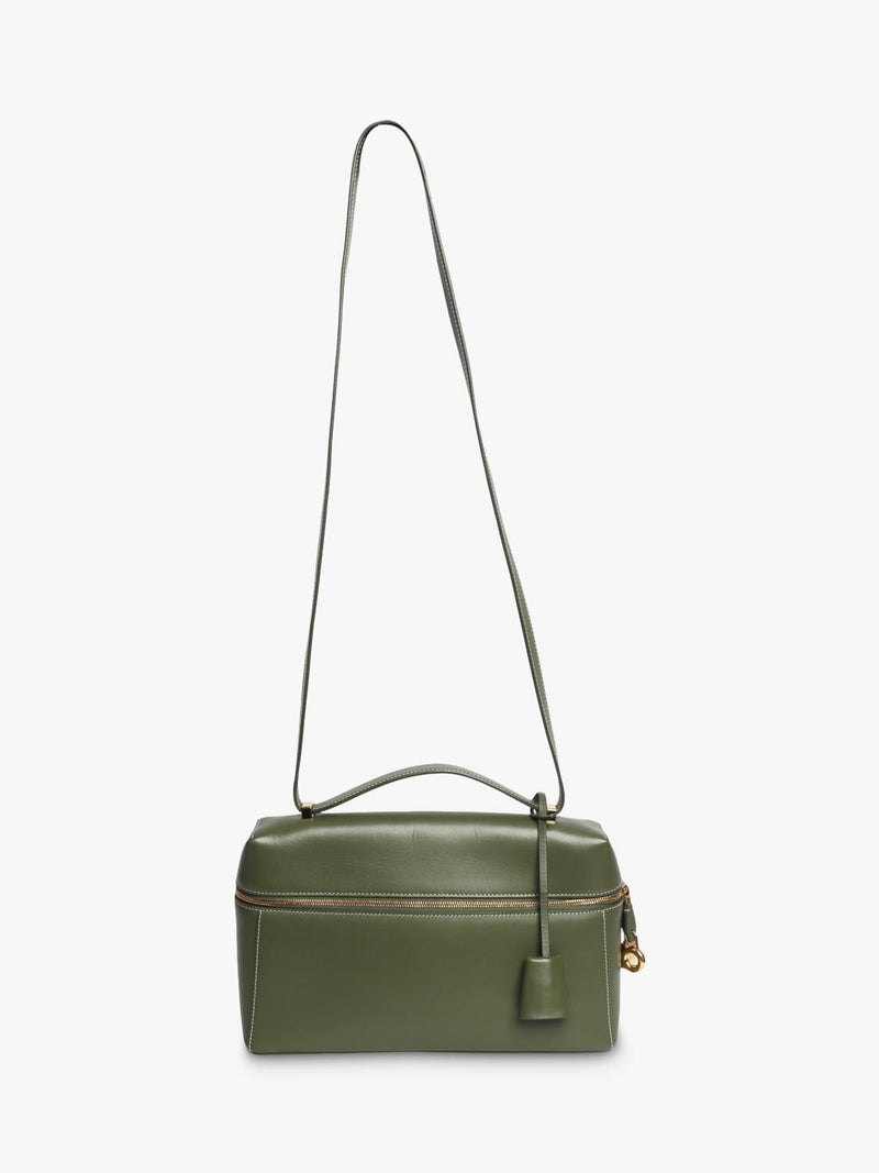 Pre-loved Loro Piana green leather crossbody bag - British product