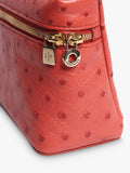 Pre-loved Loro Piana pink ostrich leather crossbody bag (British brand)