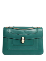 John Lewis Bvlgari Serpenti Forever Leather Shoulder Bag, Green- Buy online at McGrocer