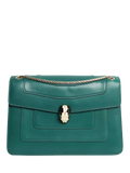 Bvlgari Serpenti Forever green leather shoulder bag, imported from the UK