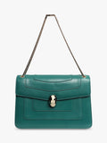 Bvlgari Serpenti Forever green leather shoulder bag, imported from the UK